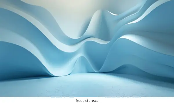 Futuristic Abstract Blue Fluid Room