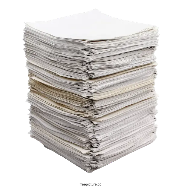 [Transparent Background PNG]High Stack of Documents