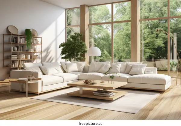 Bright and Airy Living Room With Large Windows
