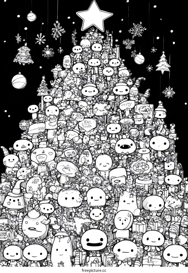 Christmas Tree Doodle Illustration