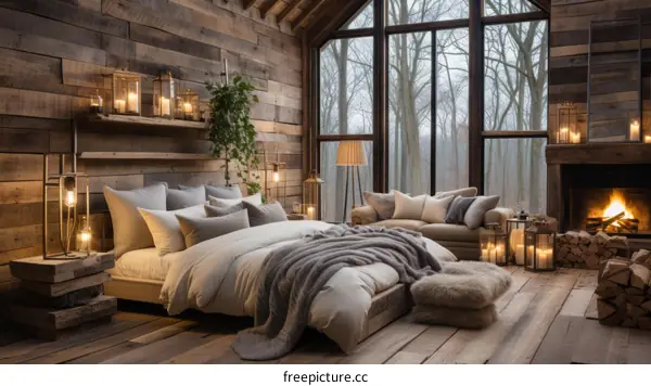 cozy wooden bedroom interior design