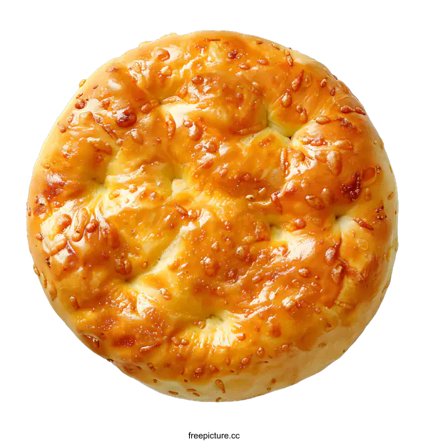 [Transparent Background PNG]top view of a round bread