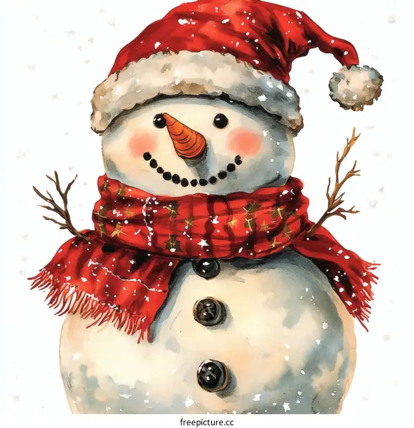 Cute Snowman Illustration for Winter Season