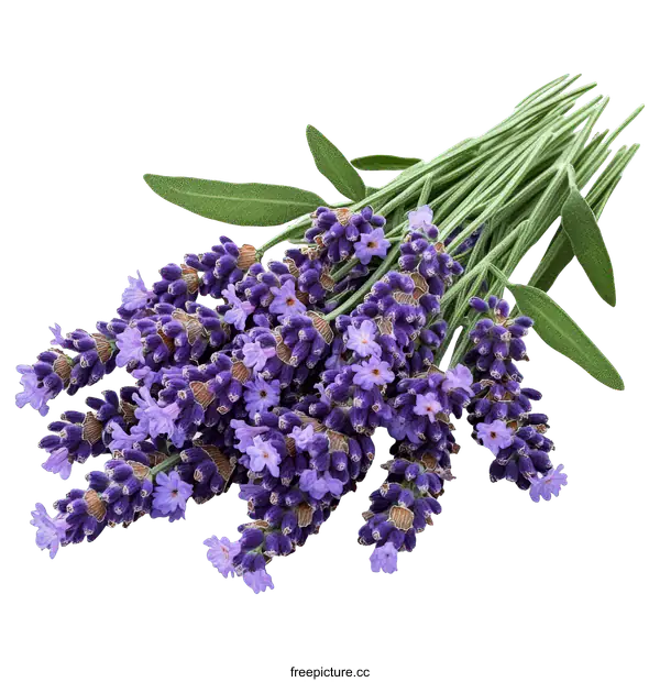 [Transparent Background PNG]Beautiful Lavender Bouquet on White Background