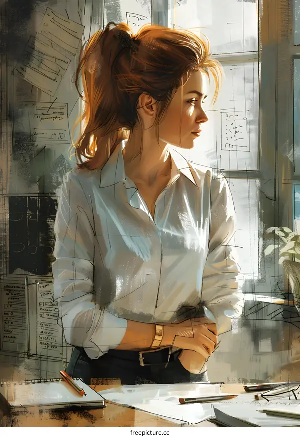 girl looking out the window