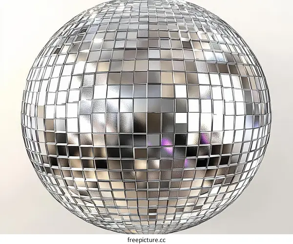 Reflective Disco Ball on White Background