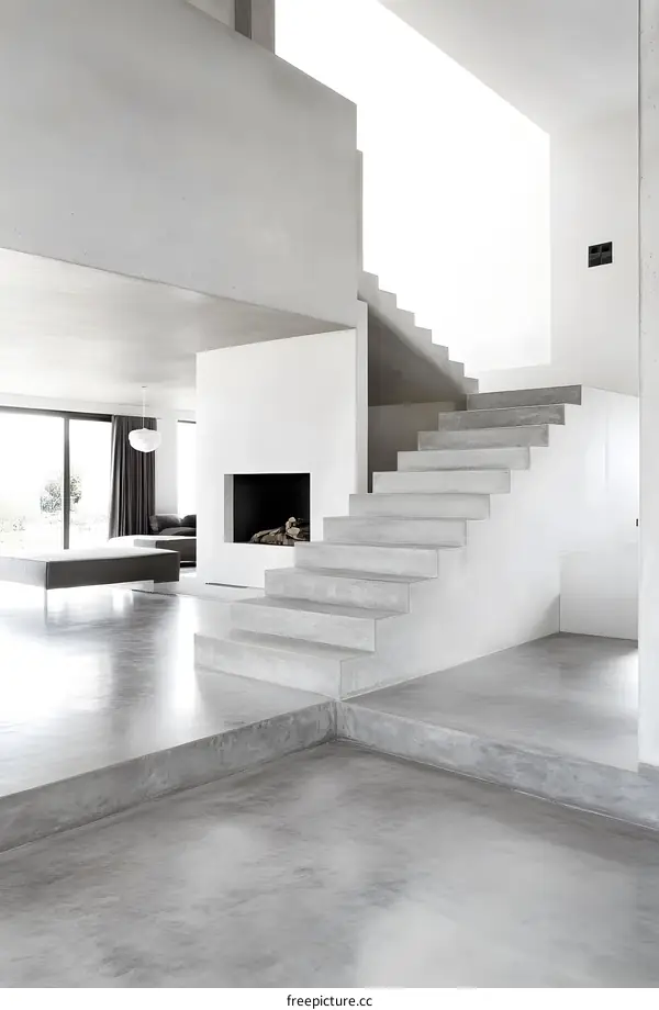 Modern Concrete Staircase Interior Design