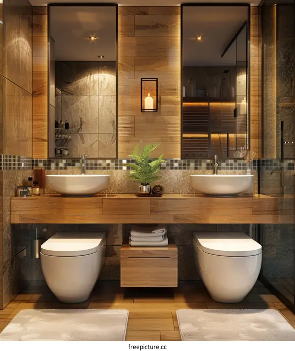 Modern Wooden Bathroom Interior Design