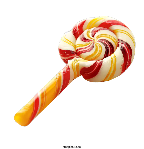 [Transparent Background PNG]Spiral Swirl Lollipop Candy on White Background