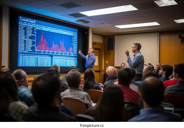 Professor giving a lecture in a classroom