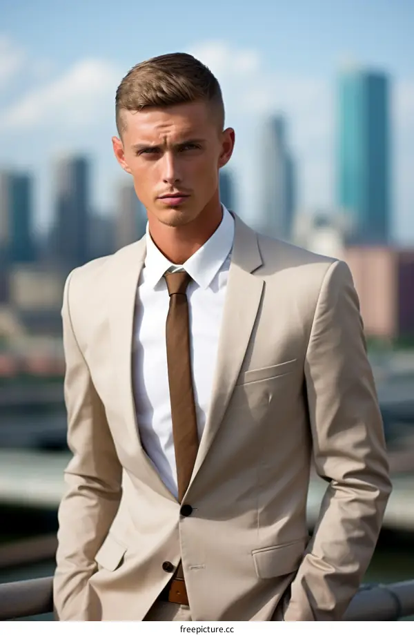 Young professional man wearing a suit and tie