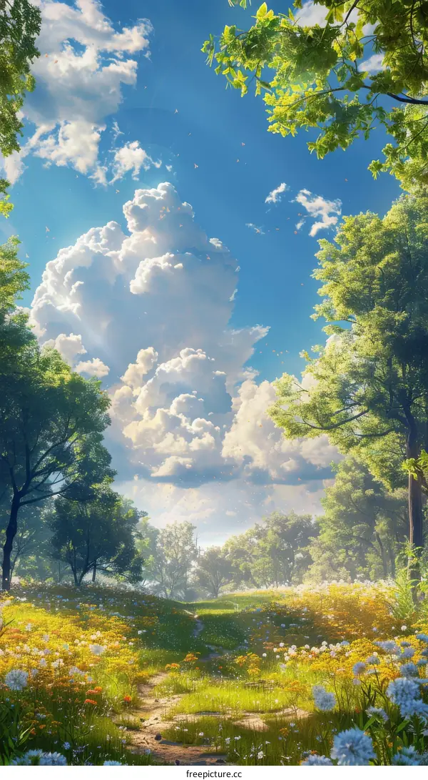 Stunning Summer Meadow Landscape Illustration