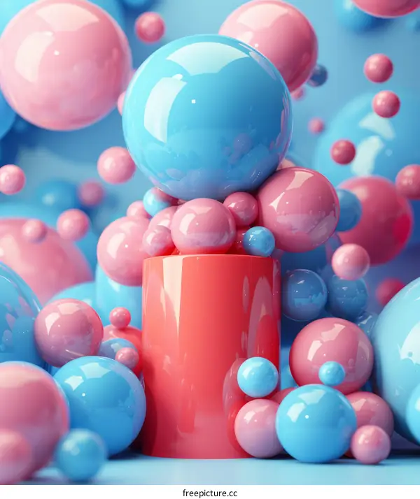 Pink and Blue Geometric Minimalism