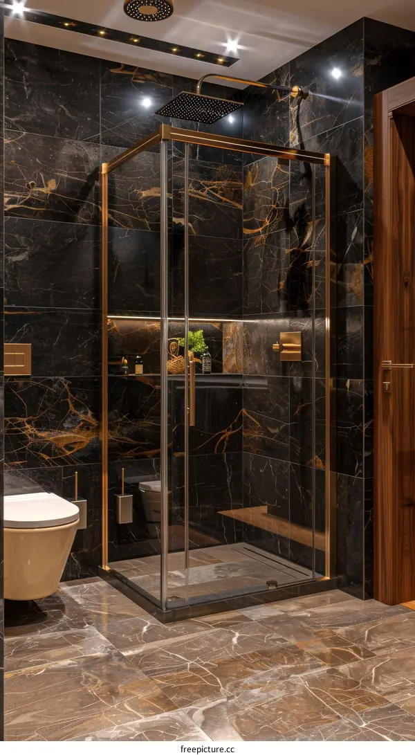 Luxury Modern Bathroom with Marble Shower