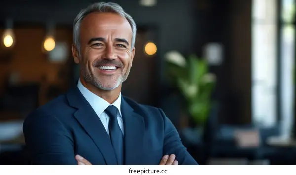 Confident Businessman Portrait in Modern Office Setting