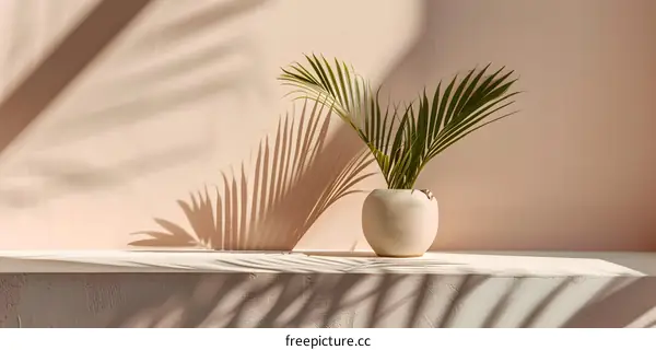 Minimalist Home Decor With Palm Leaves