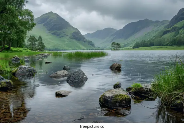 Beautiful landscape of Buttermere lake in the English Lake District National Park in Cumbria, England