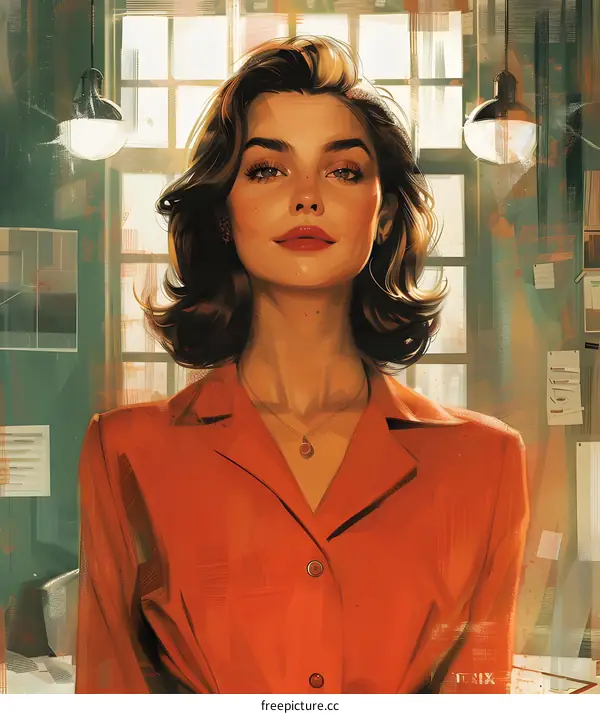 portrait of a woman in an orange dress