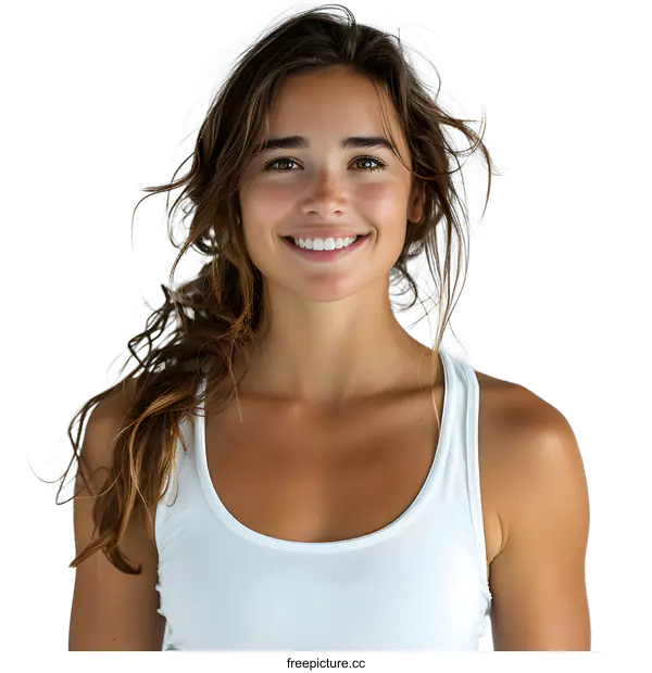 [Transparent Background PNG]portrait of a smiling young woman