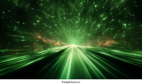 Abstract Green Speed Tunnel Illustration