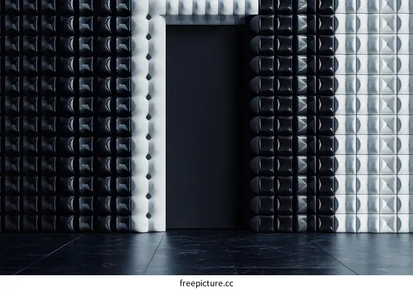 Abstract Black and White 3D Wall Panels Interior Design