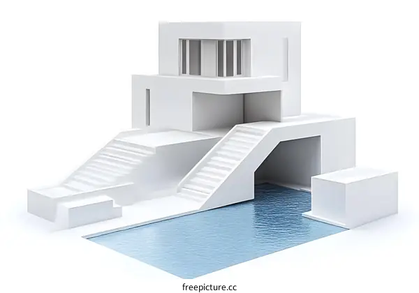 Modern Architecture 3D Minimalist House with Swimming Pool Design