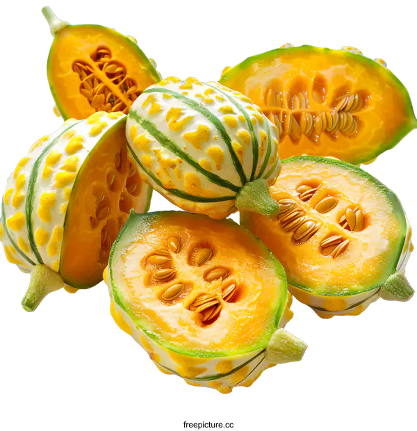 [Transparent Background PNG]Colorful Tiger Melon Slices