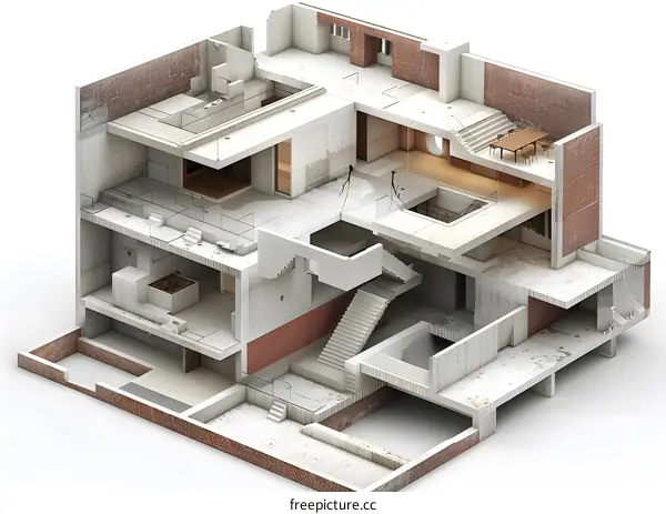 Concrete House Architecture Design Cross Section