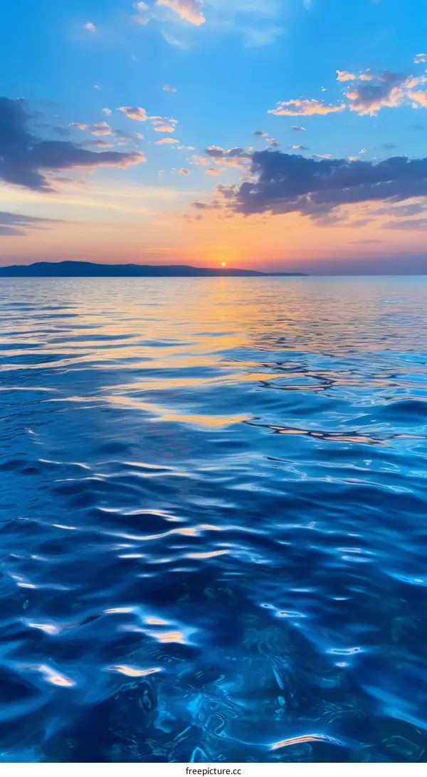 Sunset over a calm sea