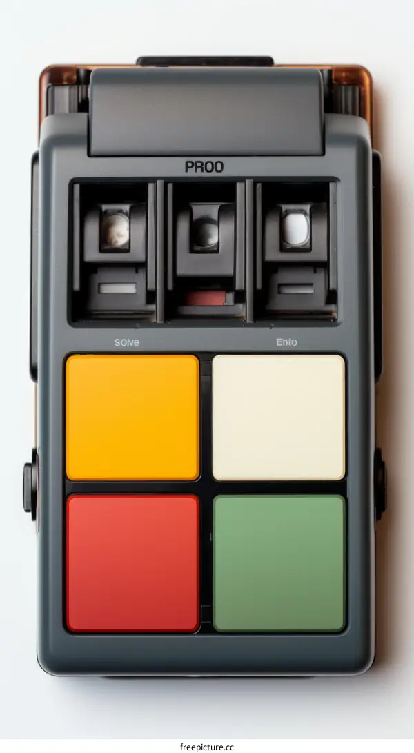 A Polaroid camera with the word PROO on the top