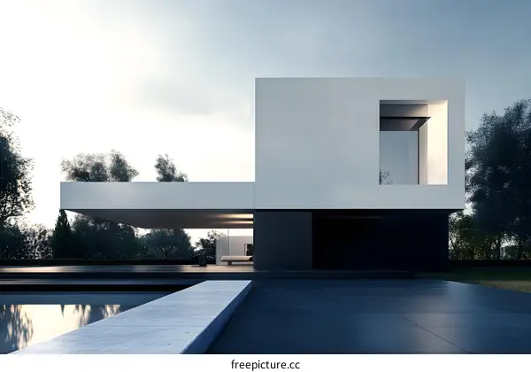 Modern Minimalist House with Pool and Landscaping