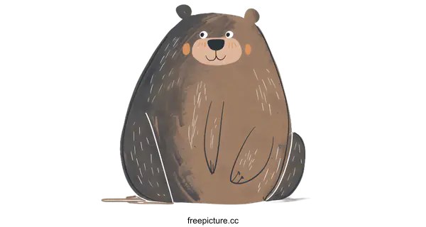 [Transparent Background PNG]Cute Cartoon Brown Bear Illustration