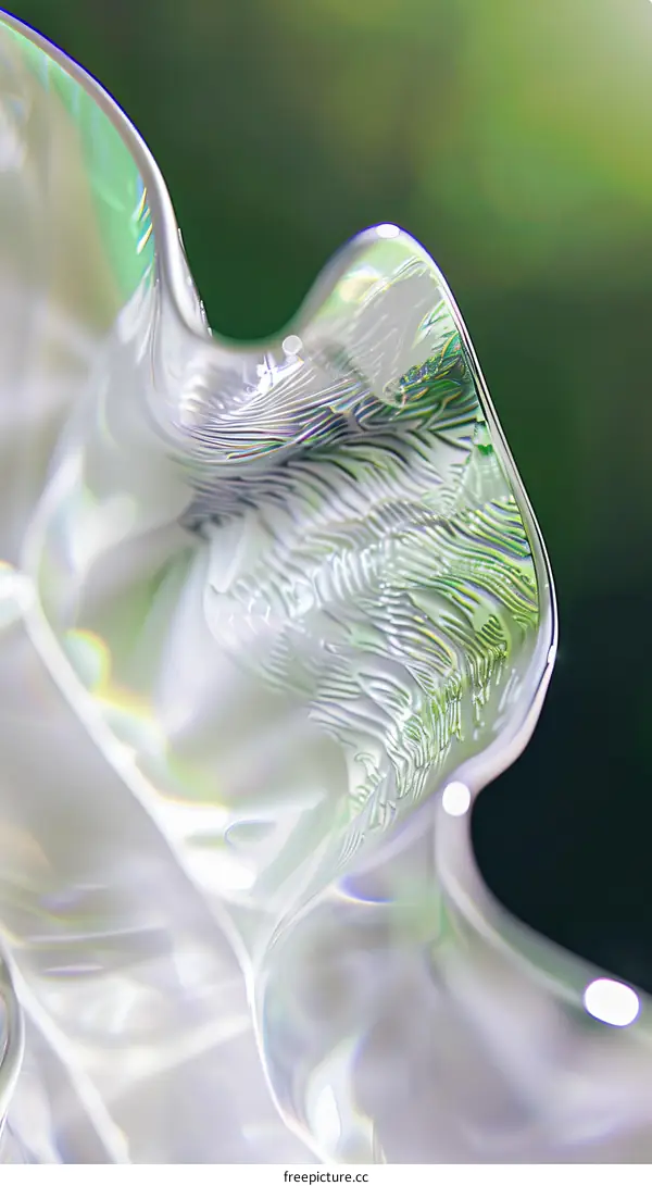 Abstract organic form with a shiny reflective surface