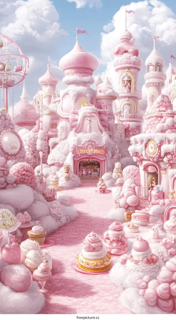 Sweet Pink Fantasy Candyland Castle
