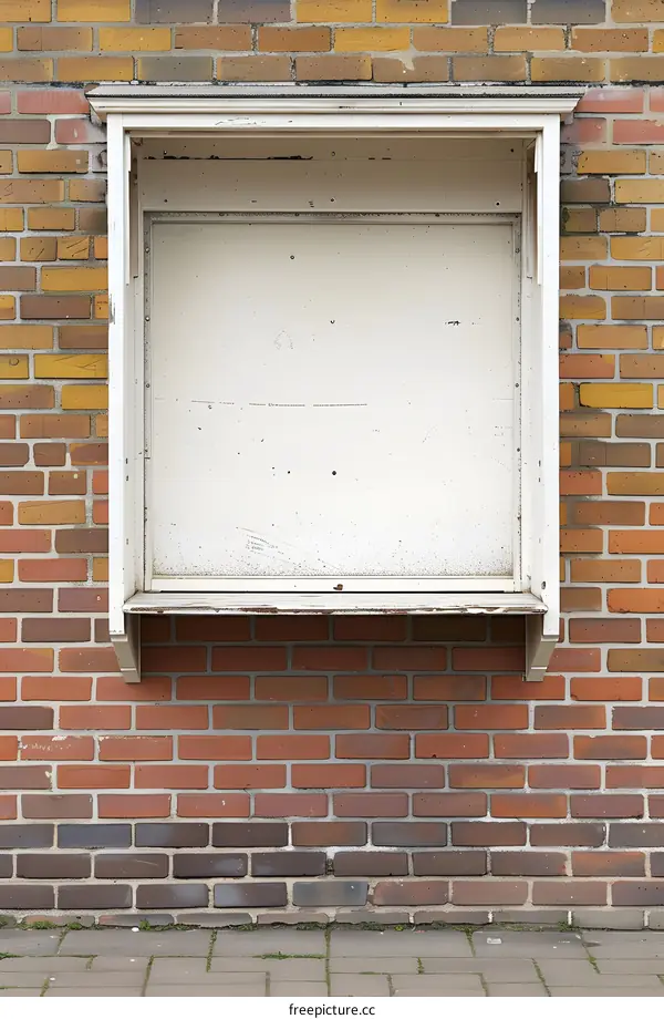White Bulletin Board on Brick Wall
