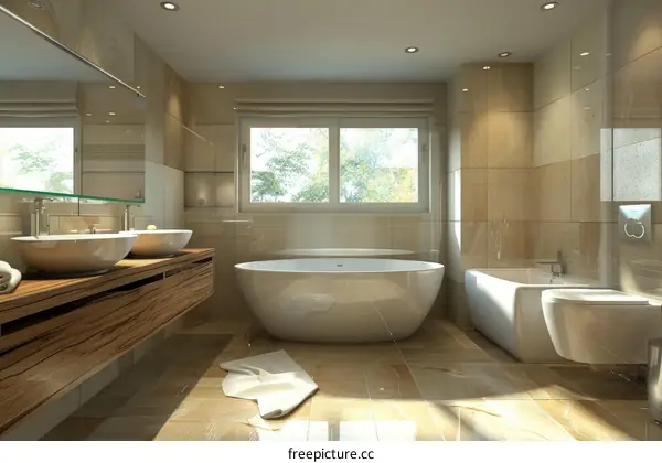 Modern Bathroom Interior Design Illustration