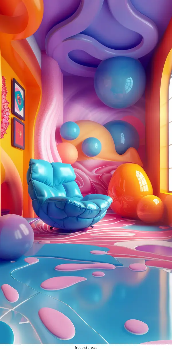 Abstract Colorful Interior Design Illustration