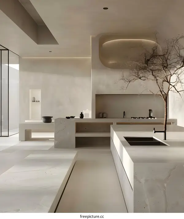 Minimalist Modern Kitchen Design with Neutral Colors