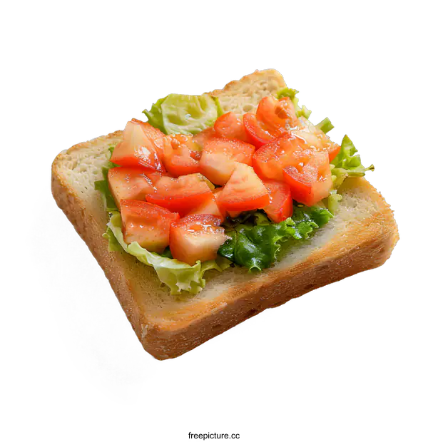 [Transparent Background PNG]Simple Tomato and Lettuce Sandwich on White Bread