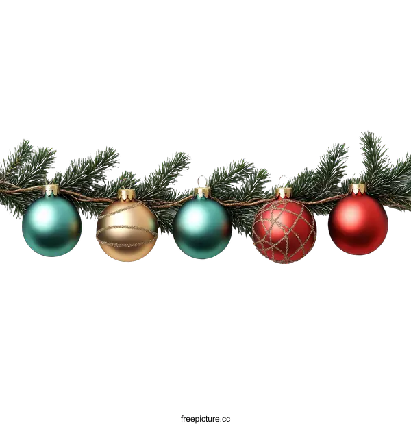 [Transparent Background PNG]Christmas Ornaments Garland Decor