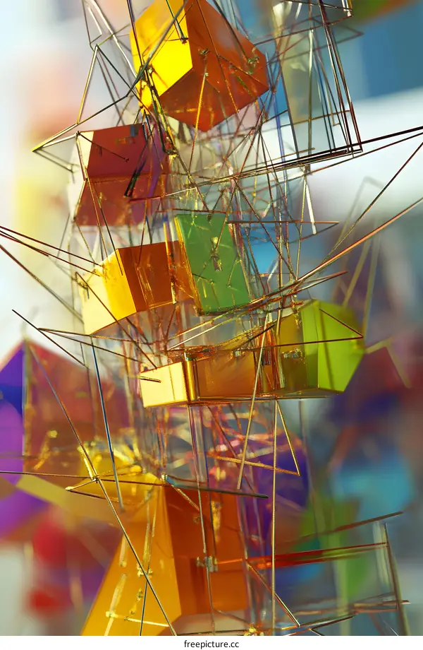 Abstract Colorful Cubes Art