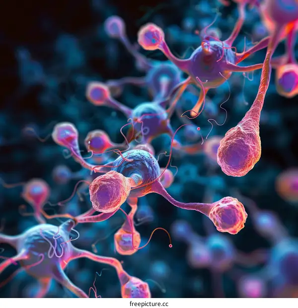 3D Illustration of Brain Neurons