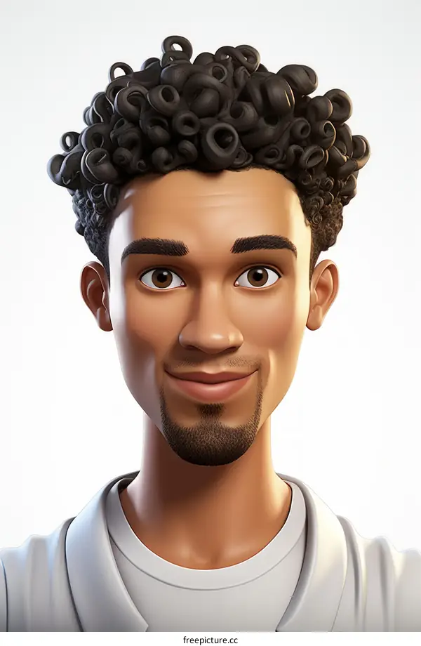 Portrait of a young man with curly hair