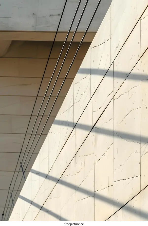 Modern Architecture With Diagonal Lines And Shadows