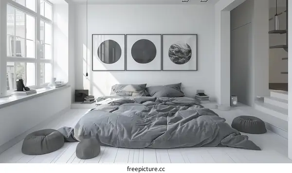 Modern minimalist bedroom interior design