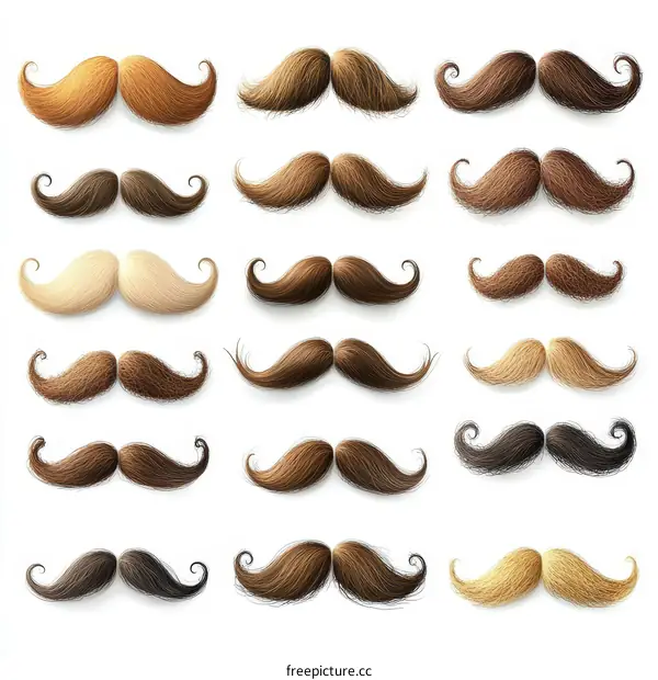 Collection of Realistic Mustaches