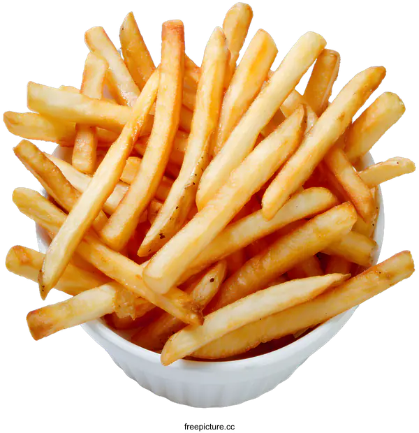 [Transparent Background PNG]A bowl of golden crispy french fries