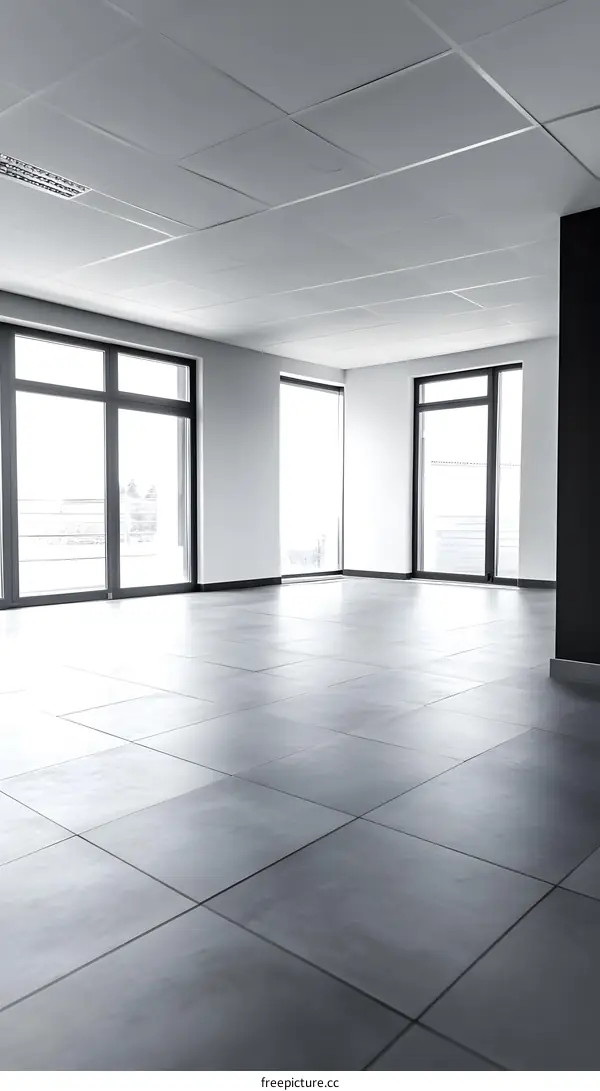 Modern Empty Office Space with Windows