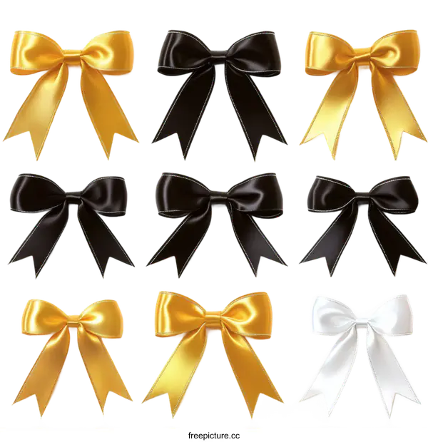 [Transparent Background PNG]Collection of Satin Ribbons Bows