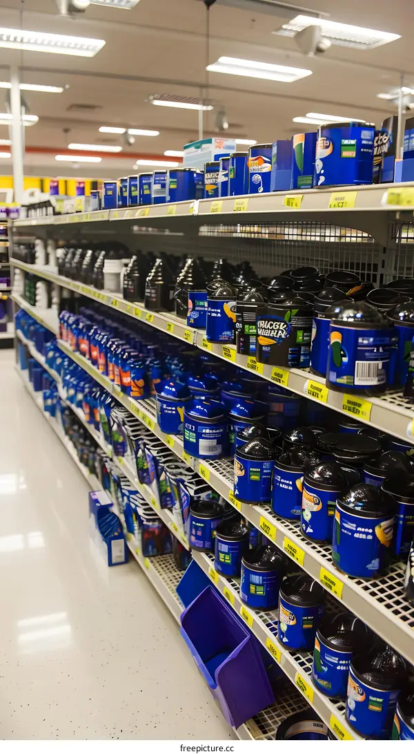 Store Shelf Full Of Auto Parts